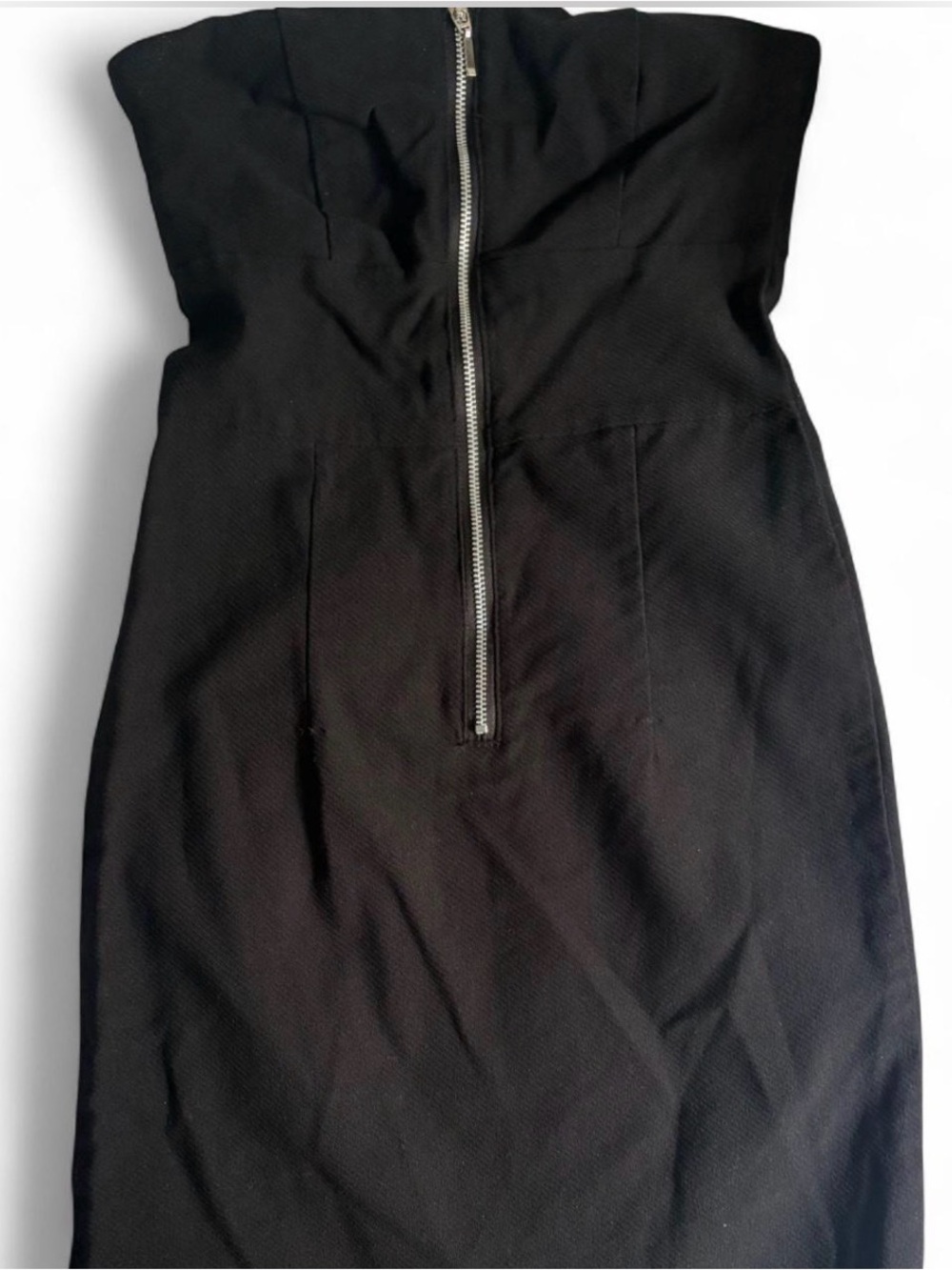 Urban Behavior Strapless Black Dress with Silver Front Zipper